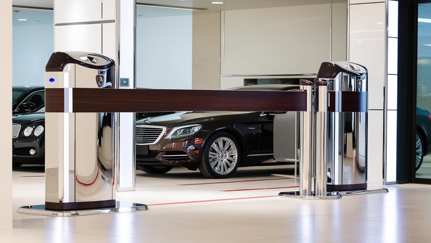 VIP parking with a guarded barrier at the business entrance