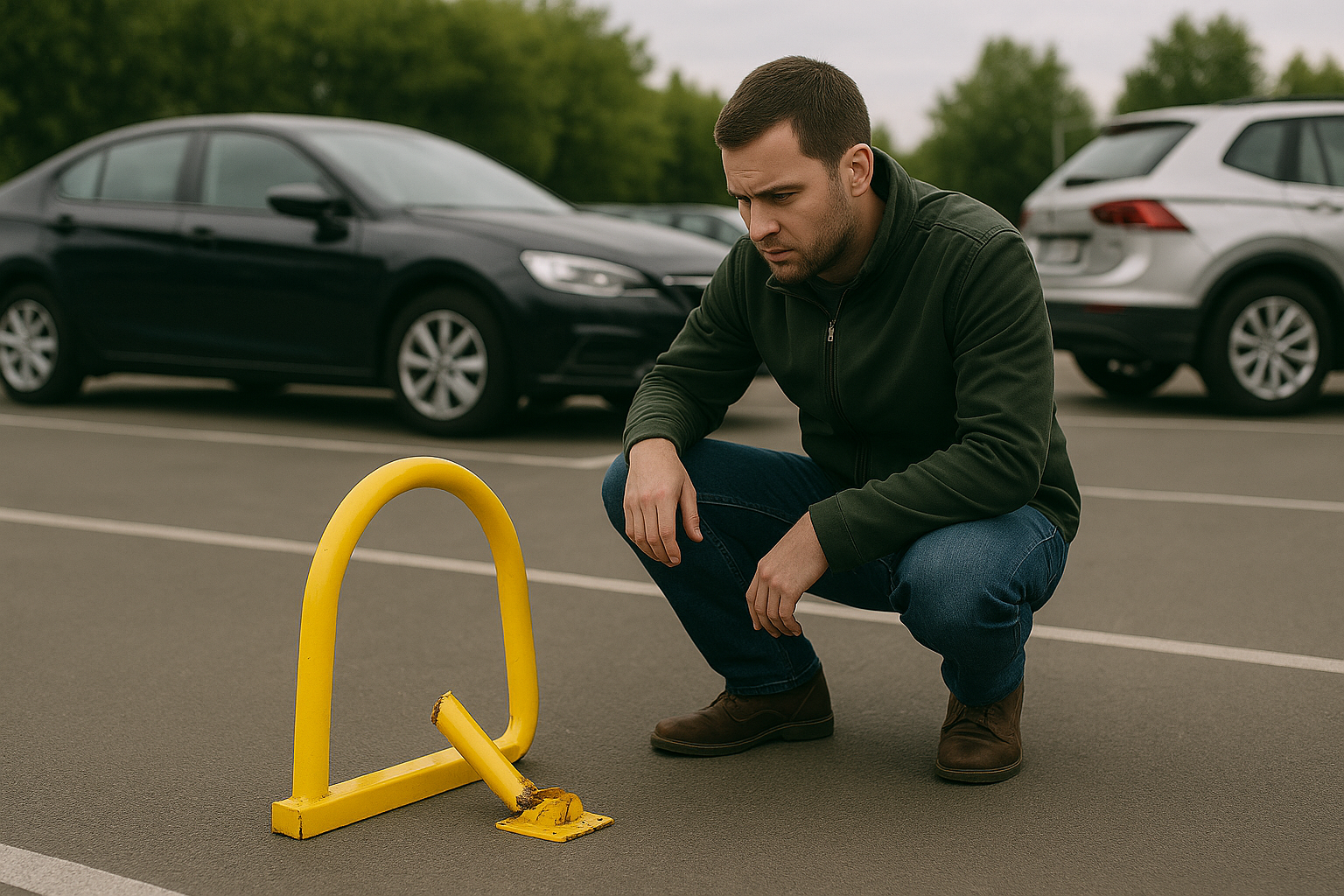 broken parking barrier