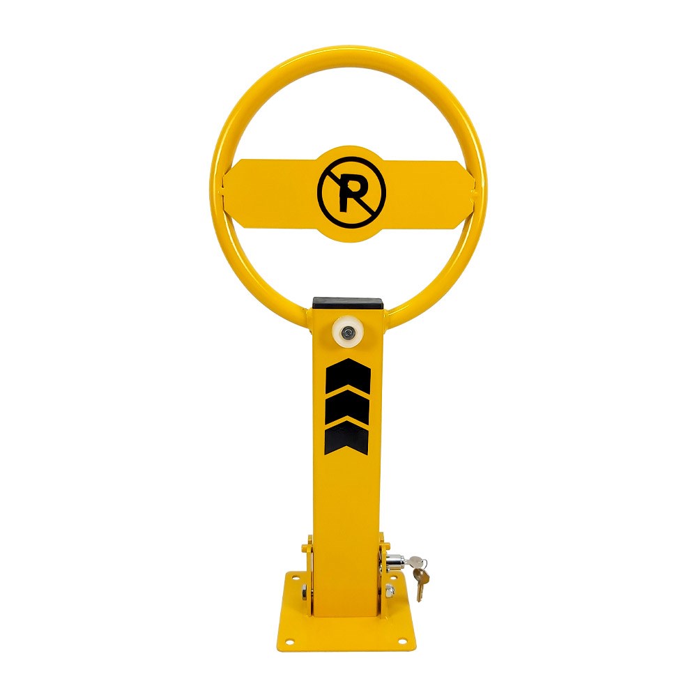 Folding parking barrier with a built-in lock 70 cm high