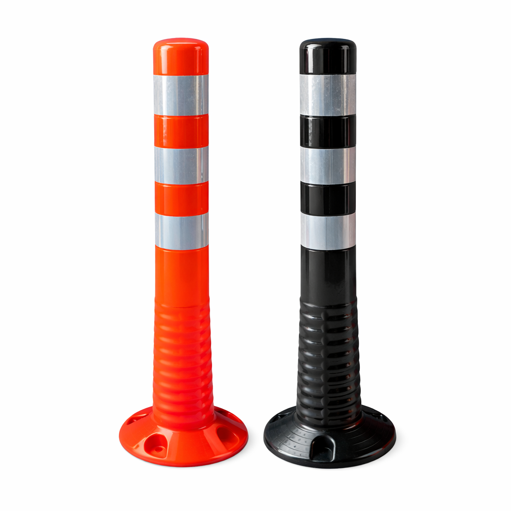 black and orange flexible posts